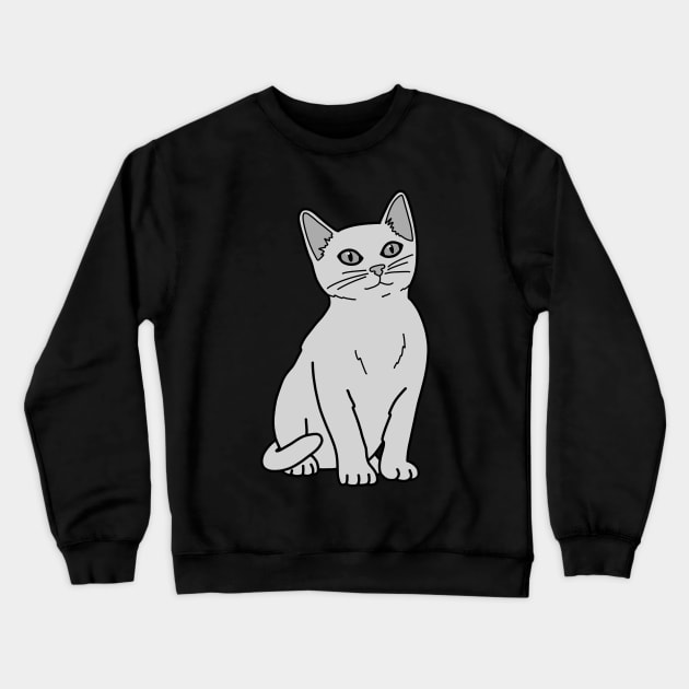 Russian Blue Cat Crewneck Sweatshirt by Kelly Louise Art